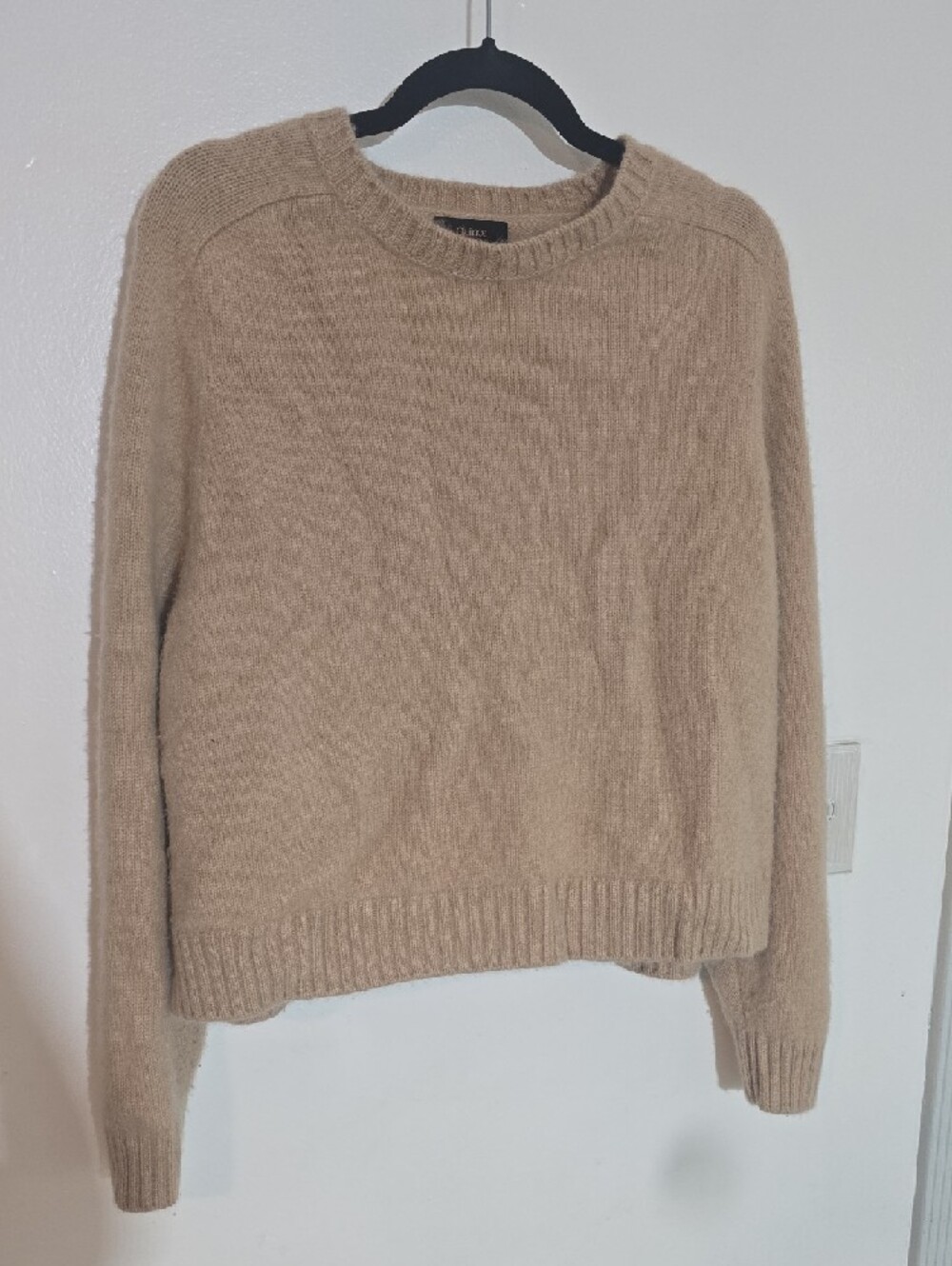 Quince Cozy Baby Cashmere Crewneck Women’s Sweater in Light Brown